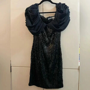 Elegant Little mini Black Dress with Sequins size 6